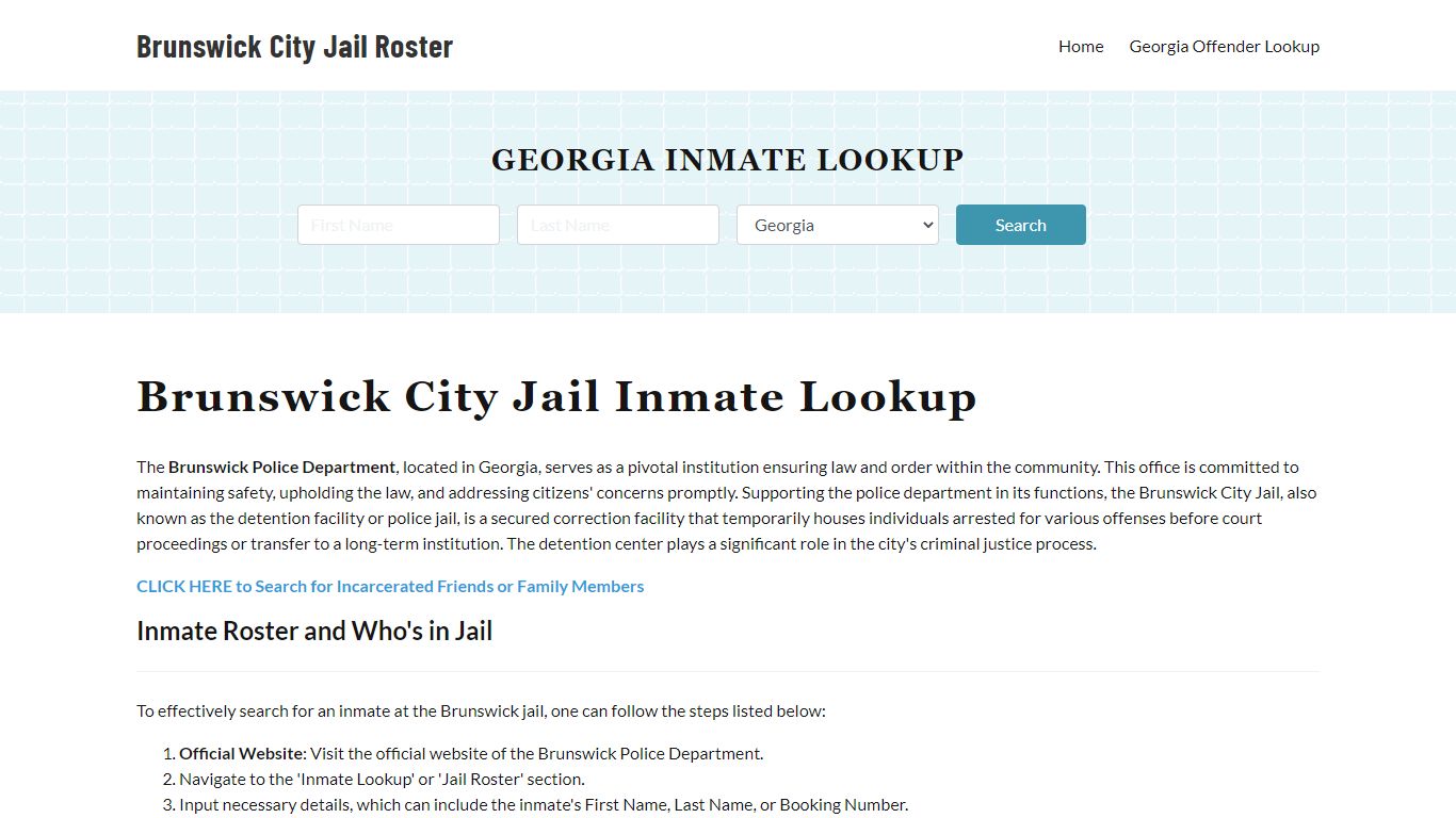 Brunswick Police Department & City Jail, GA Inmate Roster, Arrests ...